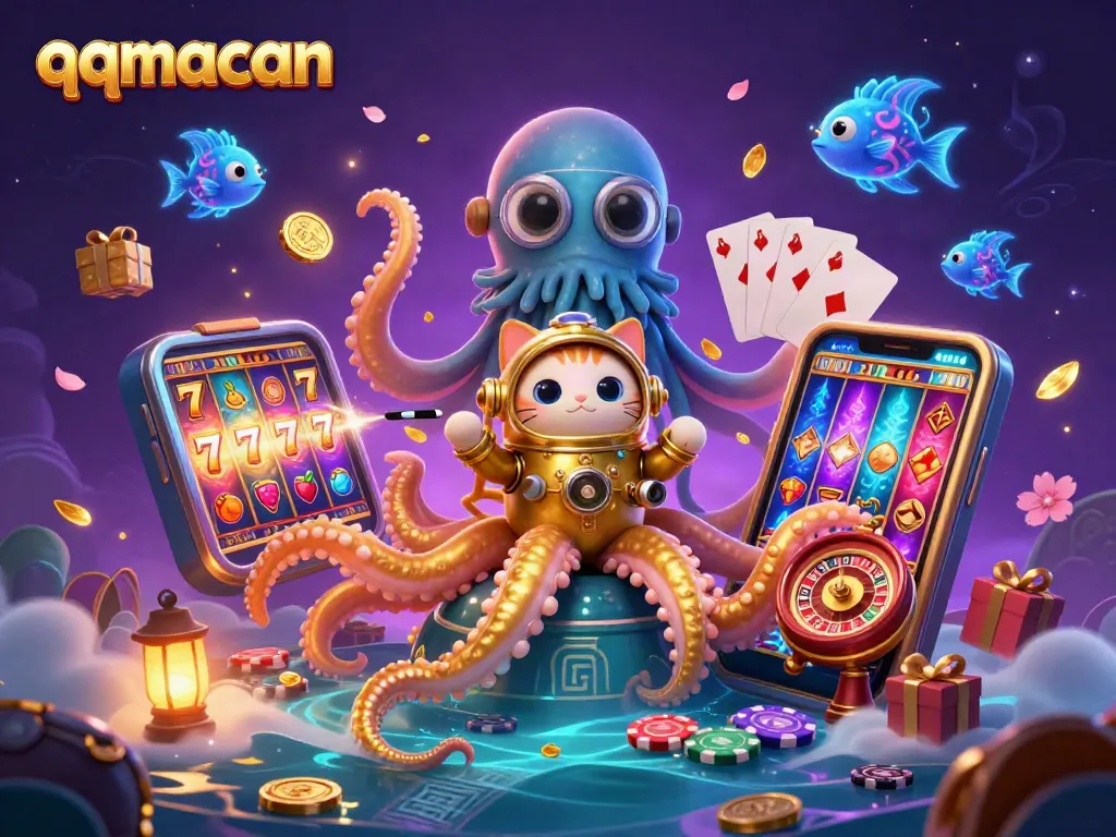 Experience thrilling wins with qqmacan as a colossal kraken and diving cat showcase vibrant slot games.