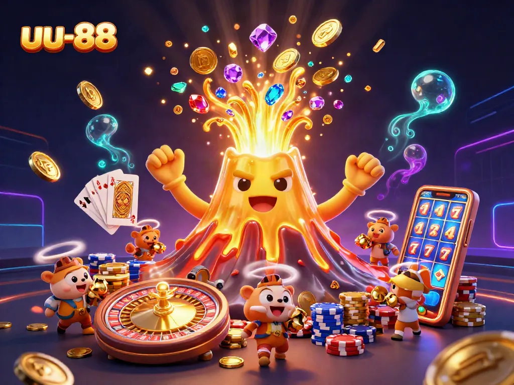 Experience exhilarating gameplay excitement at uu-88 with vibrant casino-themed illustrations.