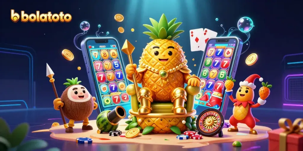 Engage with bolatoto casino action featuring a vibrant 3D scene of characters and game elements.