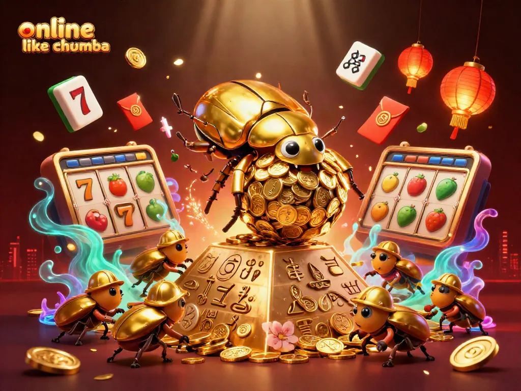 Experience thrilling fun at an online casino like Chumba with vibrant slot reels and action-packed symbols.