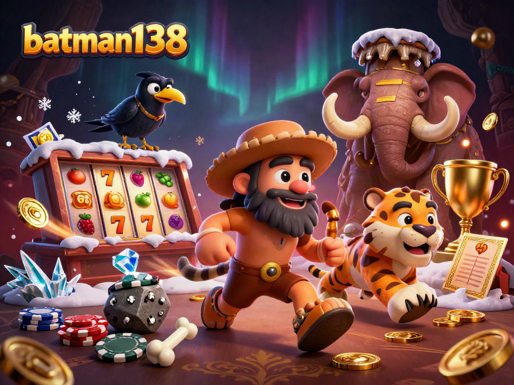 Engage with batman138 at a vibrant prehistoric casino featuring lucky 7s and interactive elements.