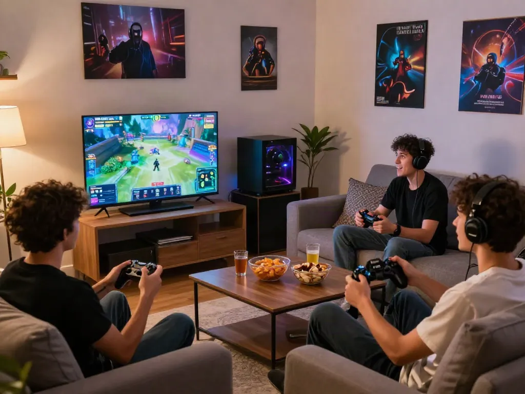 Khung cảnh chơi game n188 sôi động tại nhà với game thủ thích thú