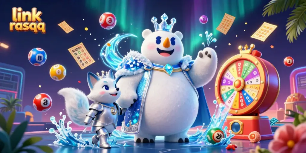 Engage with exciting games on link rasqq featuring colorful lottery elements and a charismatic ice king.