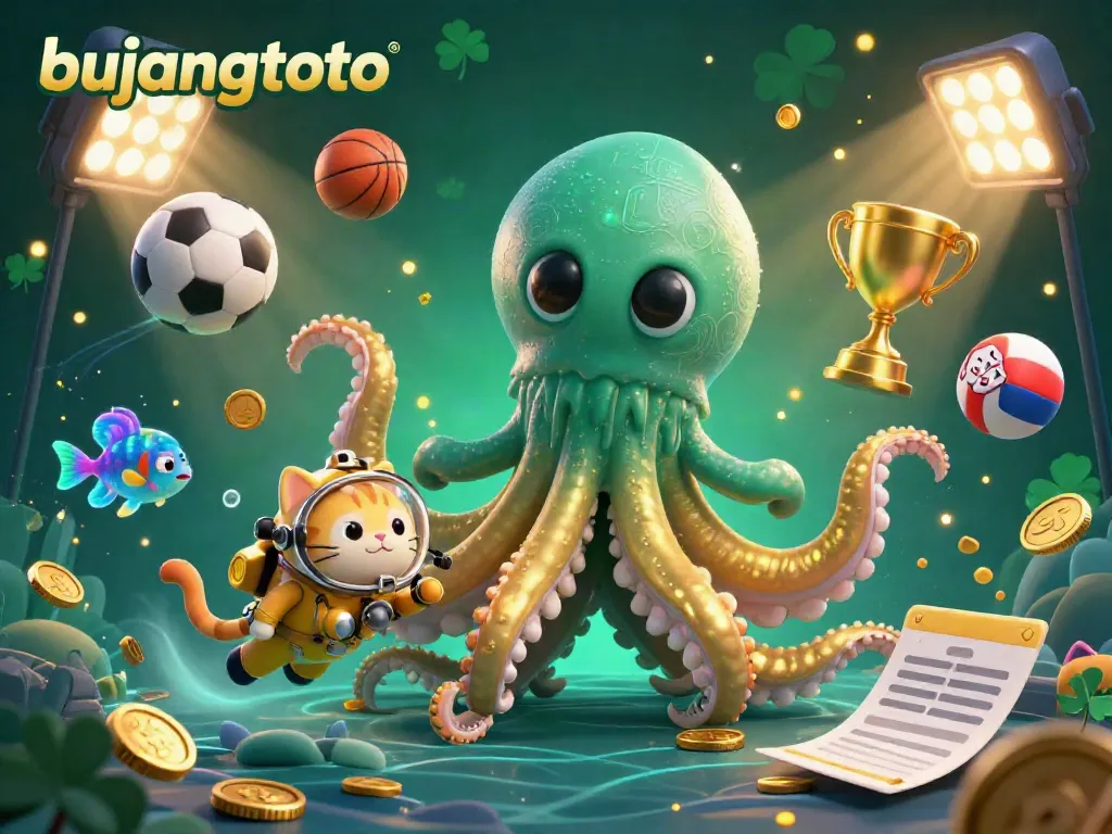 Bujangtoto brings excitement to gaming with a colossal kraken, diving cat, and dynamic sports elements!