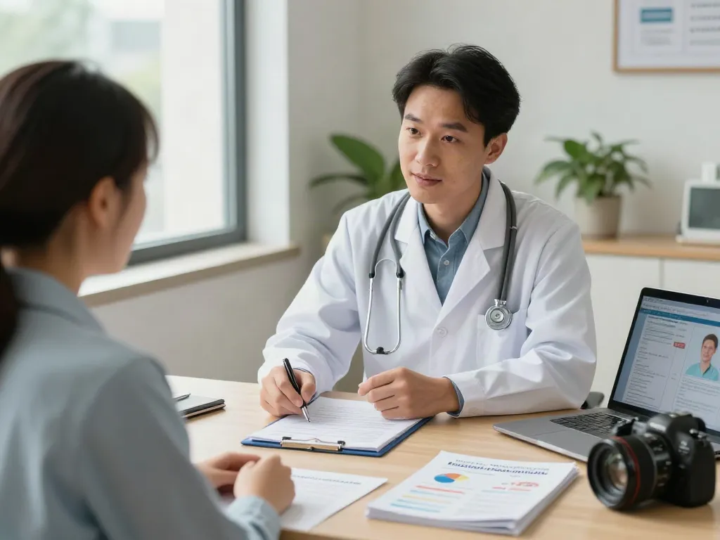 Consultation on irritable bowel syndrome treatment in a modern healthcare setting.
