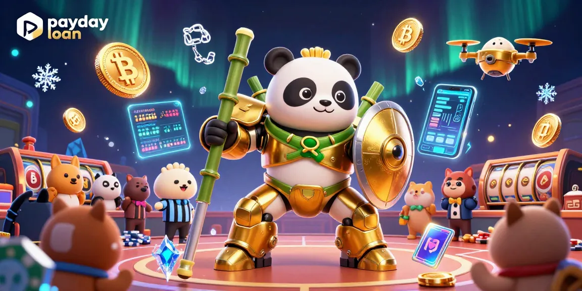 Experience payday loan benefits with a vibrant 3D illustration showcasing gambling excitement.