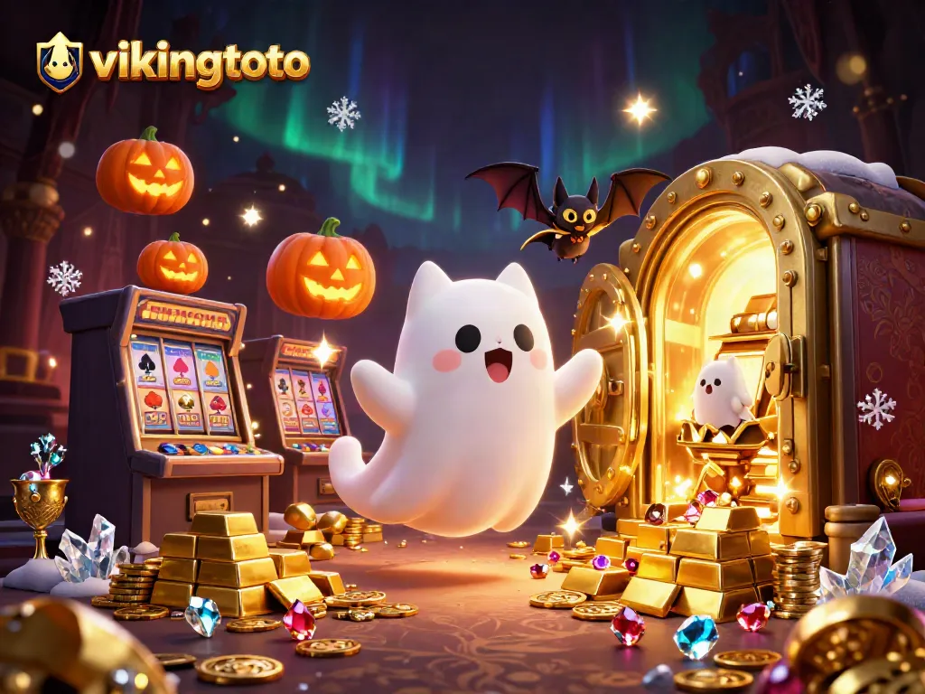 Experience thrilling gameplay at vikingtoto with a ghost cat and vampire bat in a haunted casino world.