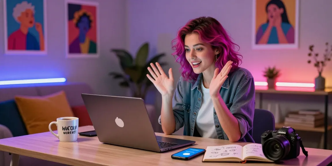 Engaging in a vibrant nsfw chat session in a stylish workspace