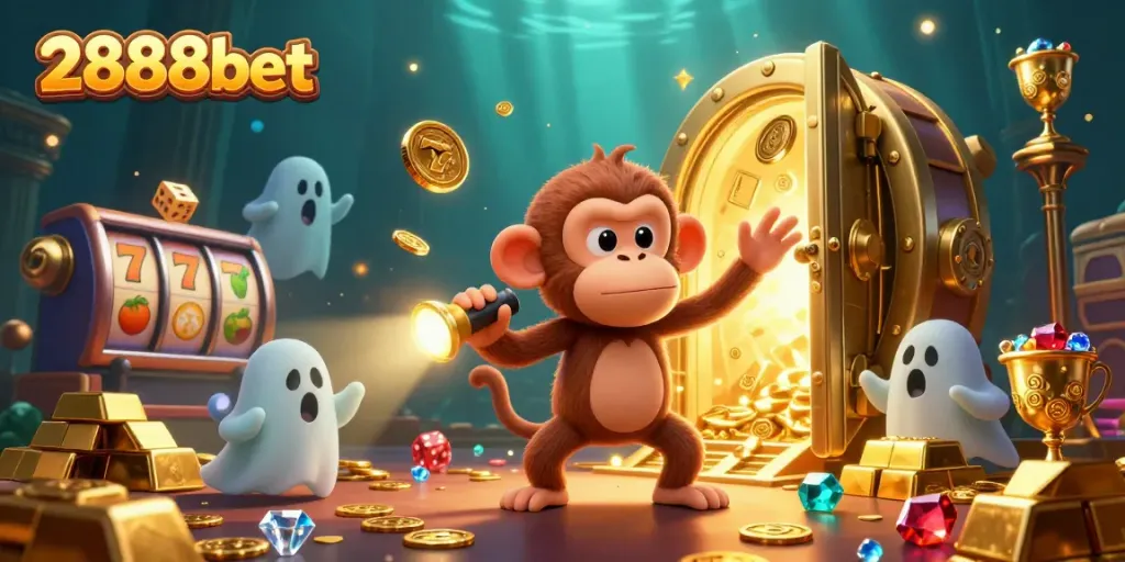 Experience thrilling gaming at 2888bet with rich visuals of a fun casino scene.