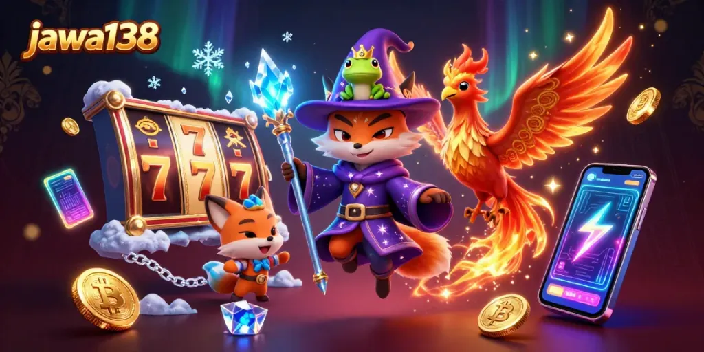 Play exciting slots at jawa138 with mystical characters and vibrant casino elements