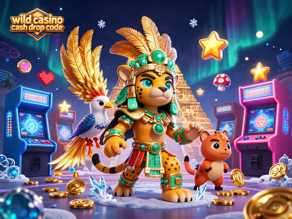 Engage with the wild casino cash drop code in this vibrant 3D scene filled with gaming excitement and visual richness.