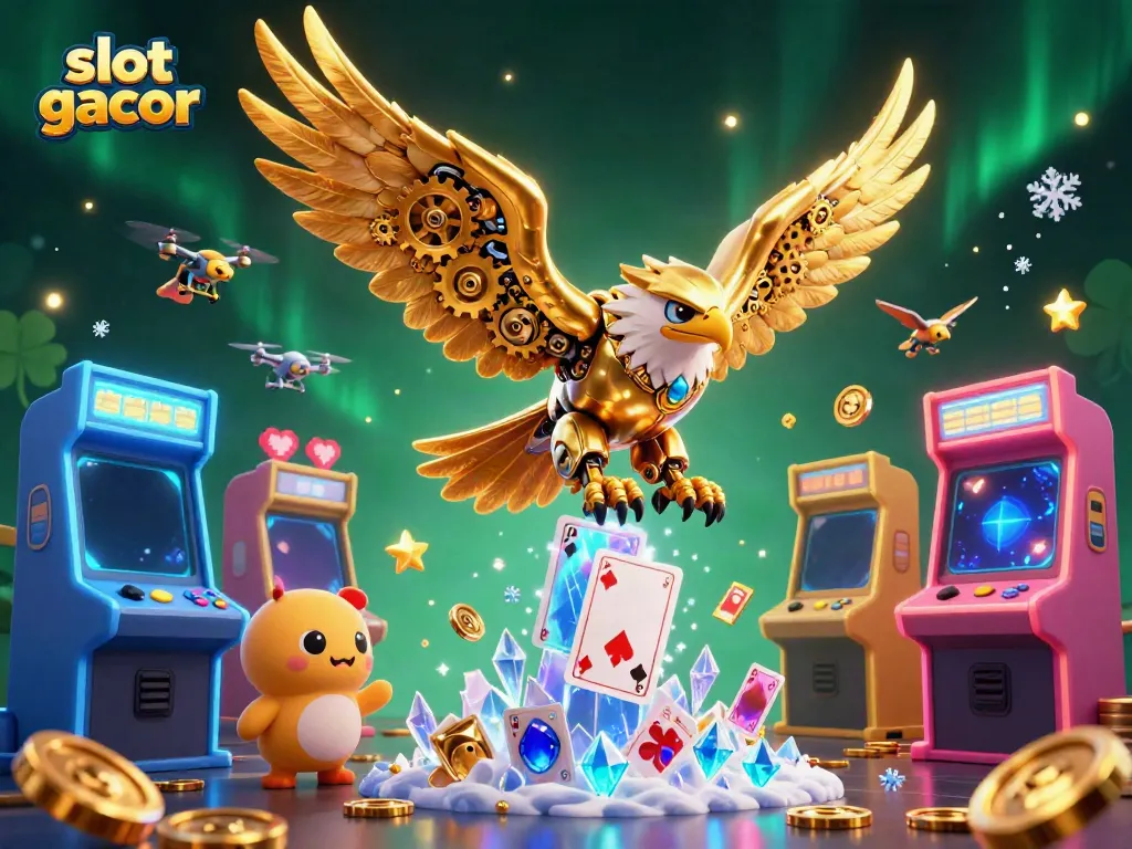 Menangkan permainan slot gacor dengan keberuntungan luar biasa dalam ilustrasi 3D ceria.