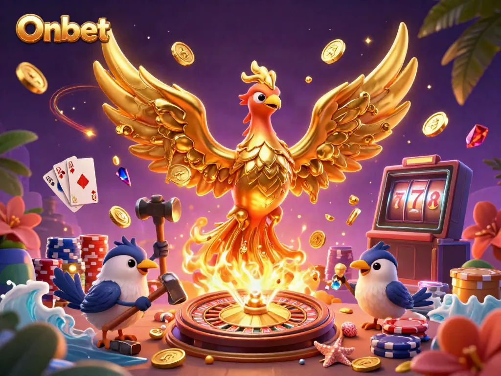 Experience thrilling gameplay at Onbet with jackpots, roulette, and vibrant casino elements.