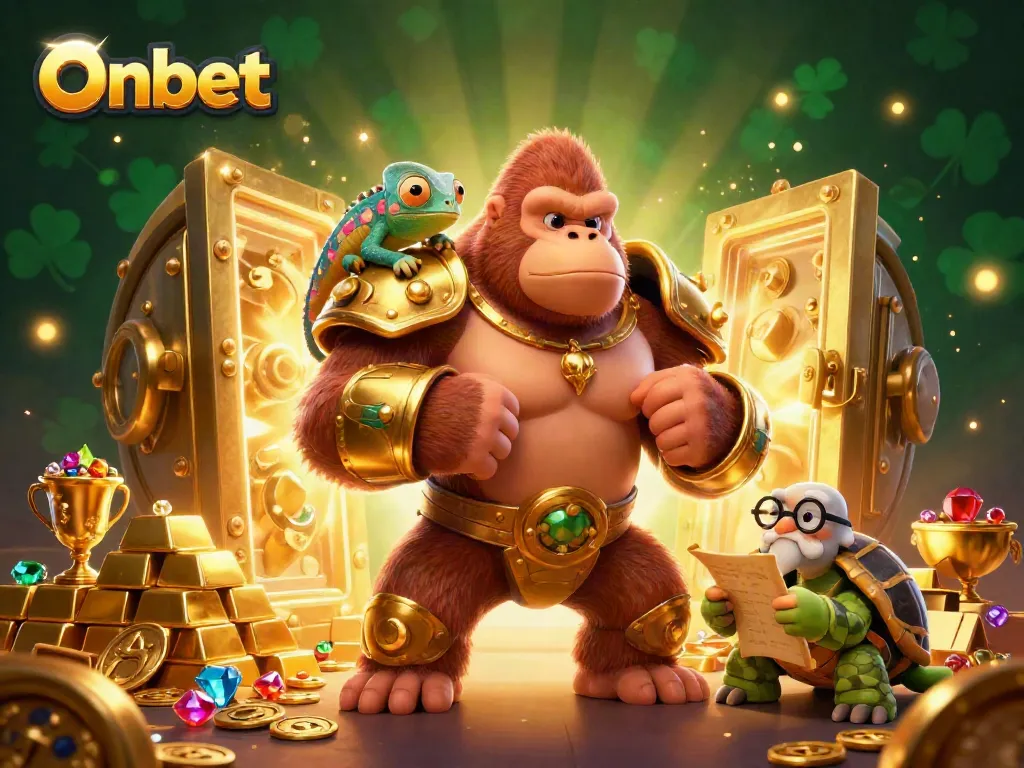 Engage with Onbet's thrilling slots action in a vibrant casino scene.