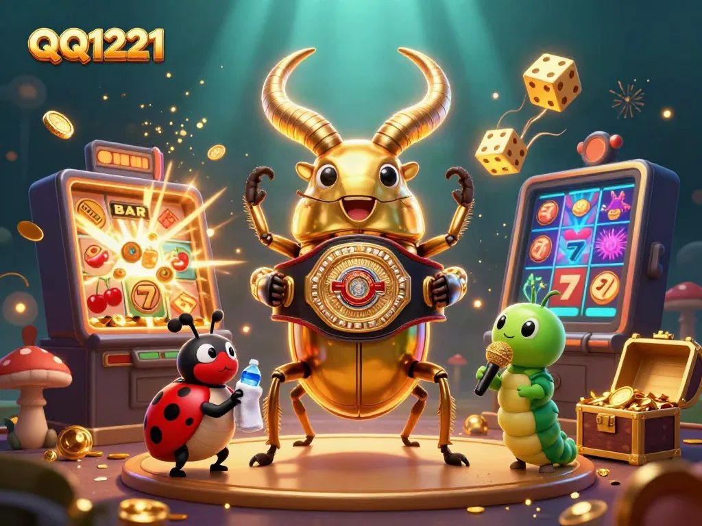 Experience thrilling wins with QQ1221 in this dynamic casino-inspired action scene!