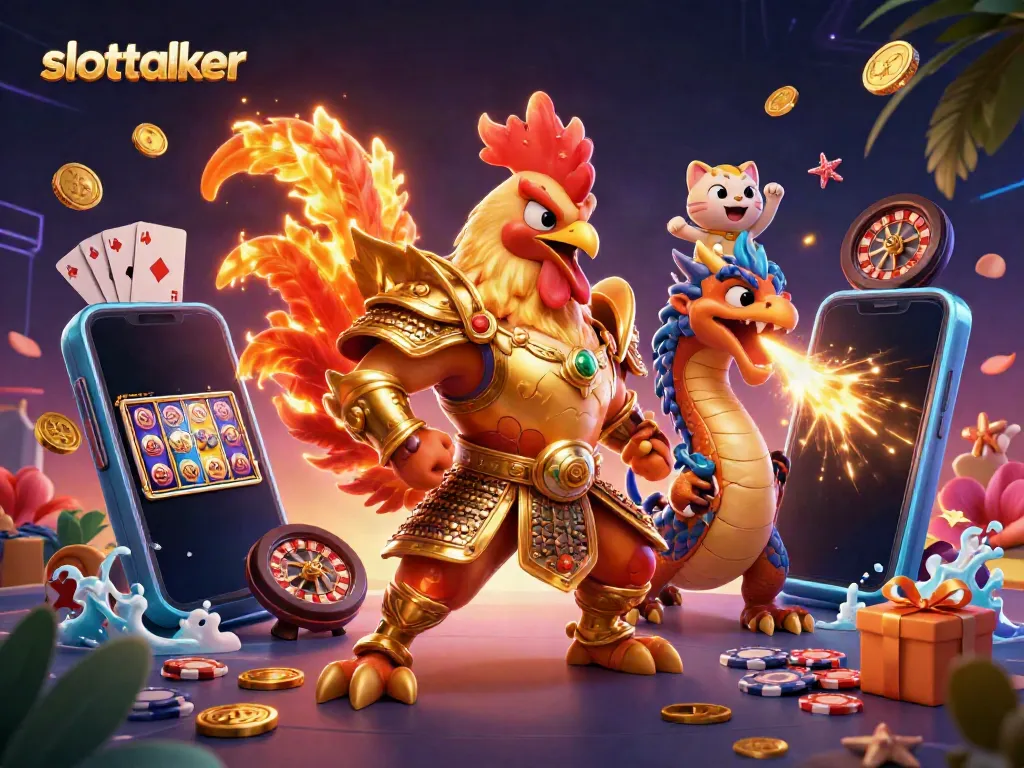 Engage with exciting slot gameplay at slottalker featuring magical creatures and vibrant casino elements.