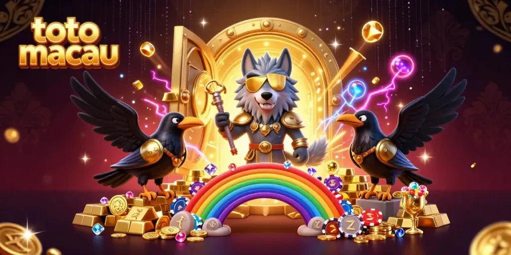 Experience immersive toto macau gaming with vibrant characters, treasure elements, and neon effects.