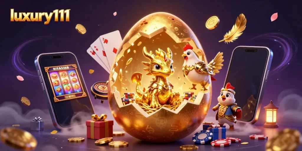 Engage with luxury111's exciting slot game as a stunning golden dragon emerges from a golden egg!